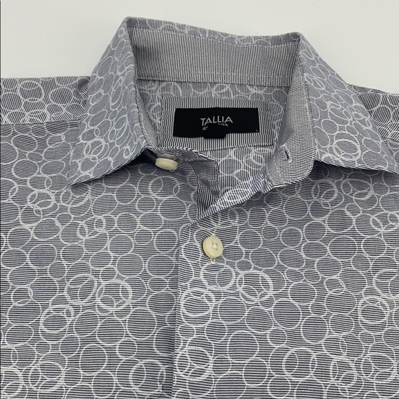Tallia Gray Geometric Circles Modern Fit Sport Shirt Size Medium - Picture 16 of 16